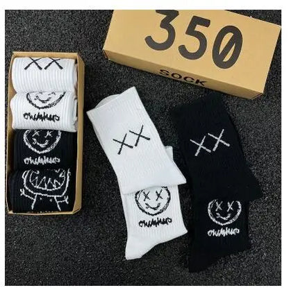 Cartoon Cotton-Blend Socks – Vibe, 4-Pair Set