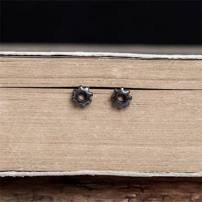 Sterling Silver Steampunk Studs Hip-Hop Ear Jewelry for Men & Women deideas