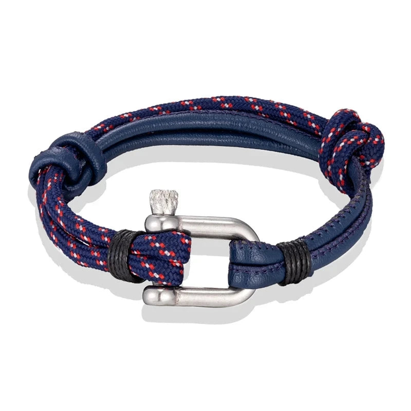 Navy Style Paracord Survival Bracelet U-Shaped Stainless Steel Shackle deideas