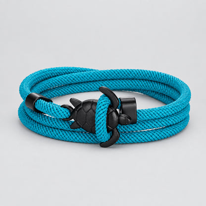 Sea Turtle Rope Bracelet  Hand-Braided Dark Blue Viking Style deideas
