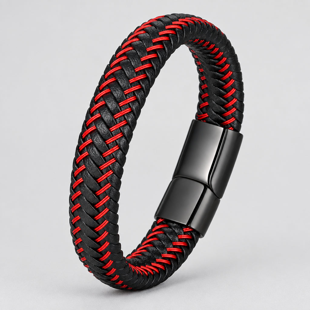 Stainless Steel Braided Leather Bracelet Elegant Style deideas