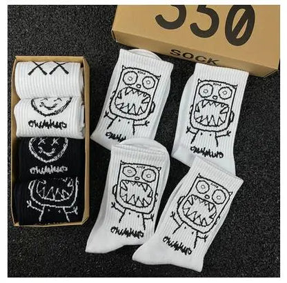 Cartoon Cotton-Blend Socks – Vibe, 4-Pair Set
