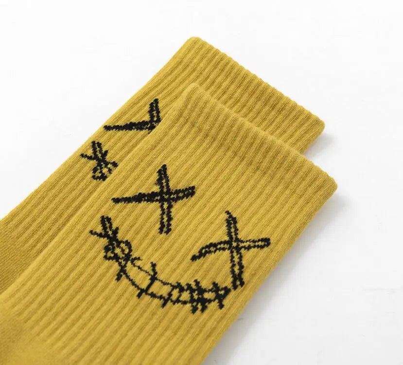 X-Eye Face Crew Socks – Cotton Blend, 3-Pair Set