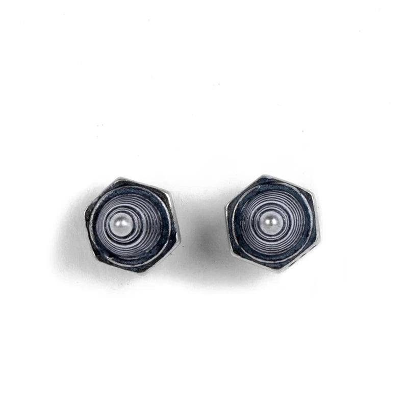Sterling Silver Spark Plug Stud Earrings Biker-Inspired Steampunk & Cyberpunk Jewelry deideas