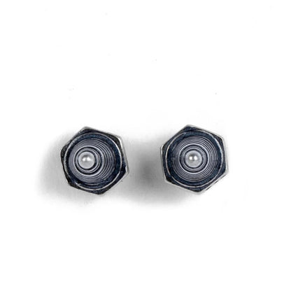 Sterling Silver Spark Plug Stud Earrings Biker-Inspired Steampunk & Cyberpunk Jewelry deideas