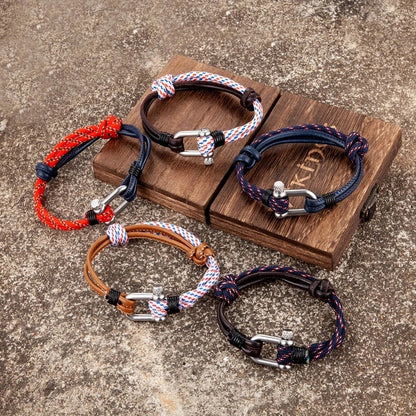 Navy Style Paracord Survival Bracelet U-Shaped Stainless Steel Shackle deideas