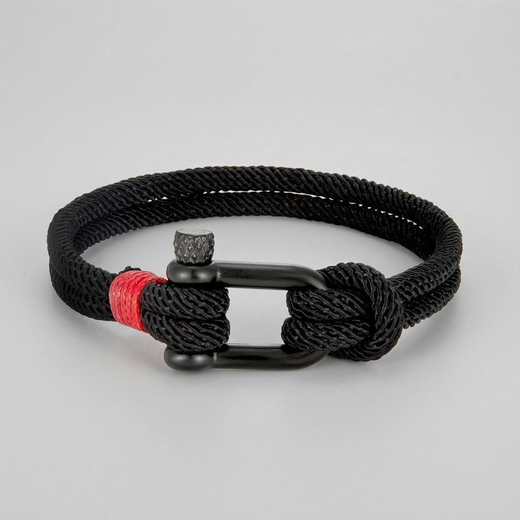 Rocamar Unisex Nautical Bracelet with Anchor and Double Gray Thread deideas