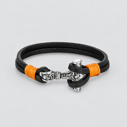 Men's Hammer Double Strand Blue Leather Bracelet deideas