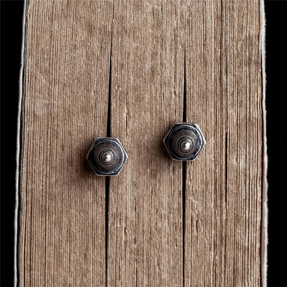 Sterling Silver Spark Plug Stud Earrings Biker-Inspired Steampunk & Cyberpunk Jewelry deideas