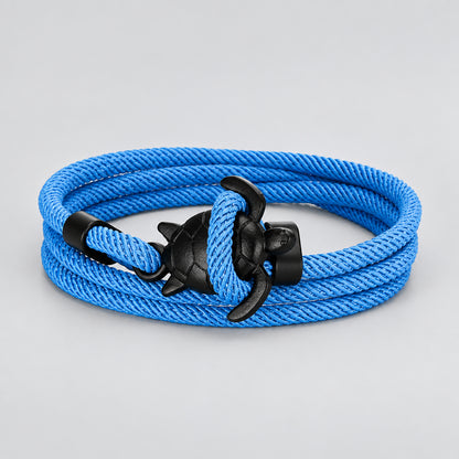 Sea Turtle Rope Bracelet  Hand-Braided Dark Blue Viking Style deideas