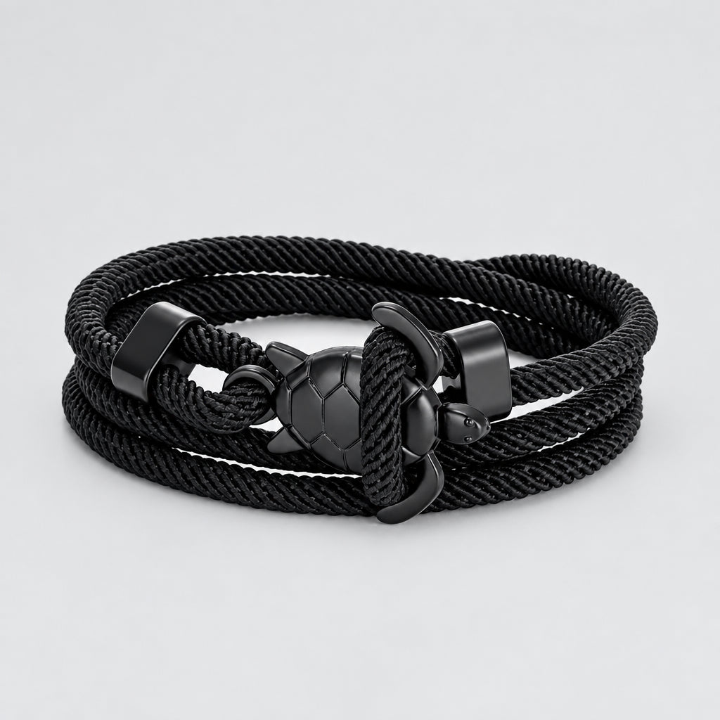 Sea Turtle Rope Bracelet  Hand-Braided Dark Blue Viking Style deideas