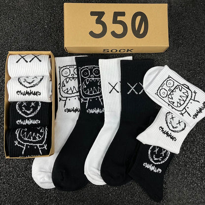 Cartoon Cotton-Blend Socks – Vibe, 4-Pair Set