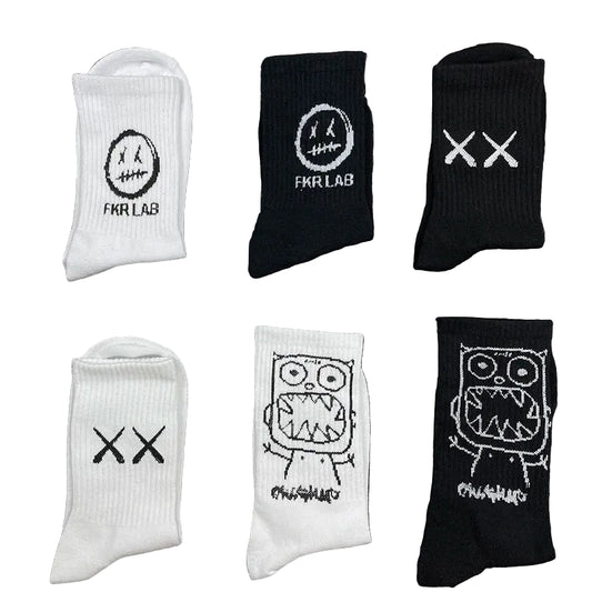 Cartoon Cotton-Blend Socks – Vibe, 4-Pair Set