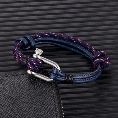 Navy Style Paracord Survival Bracelet U-Shaped Stainless Steel Shackle deideas
