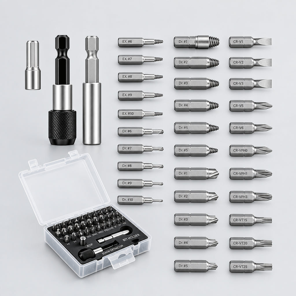 Damaged screw extractor, bit set, screwdriver extractor, bolt disassembly deideas