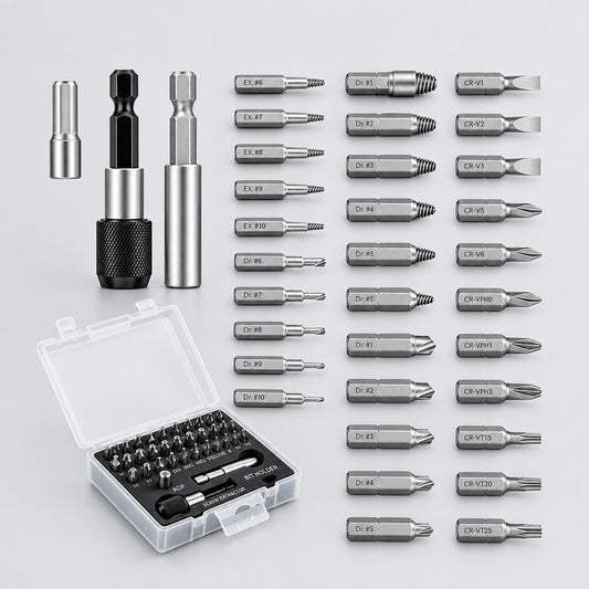 Damaged screw extractor, bit set, screwdriver extractor, bolt disassembly deideas