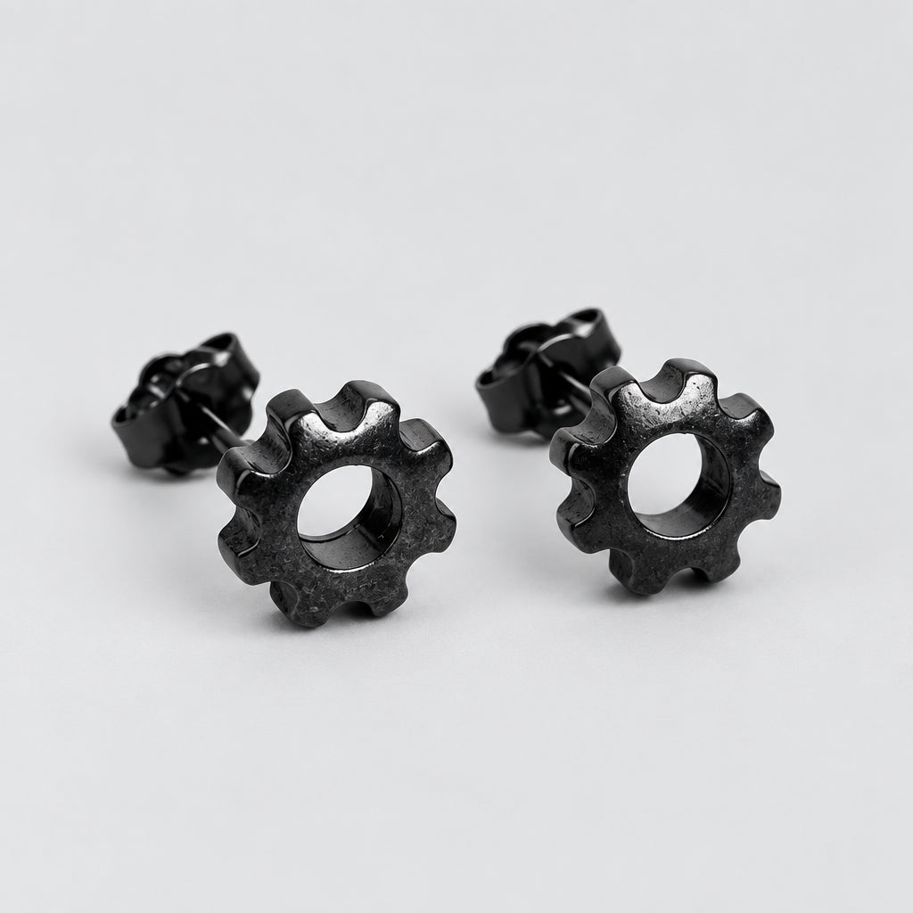 Sterling Silver Steampunk Studs Hip-Hop Ear Jewelry for Men & Women deideas