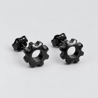 Sterling Silver Steampunk Studs Hip-Hop Ear Jewelry for Men & Women deideas