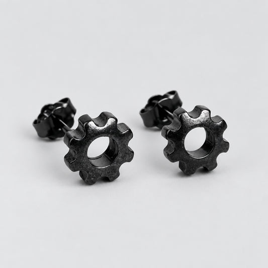 Sterling Silver Steampunk Studs Hip-Hop Ear Jewelry for Men & Women deideas