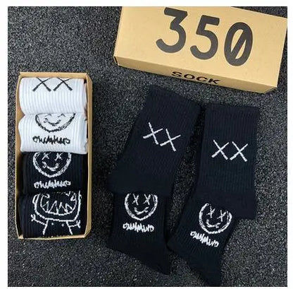 Cartoon Cotton-Blend Socks – Vibe, 4-Pair Set