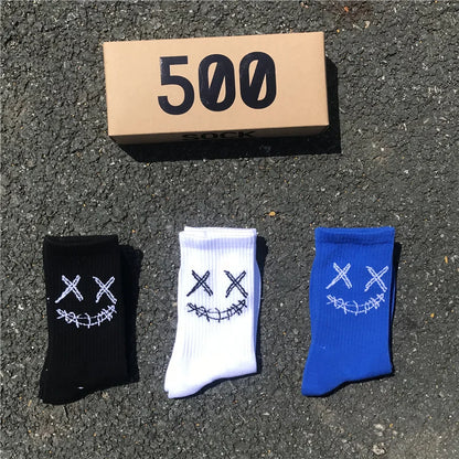 X-Eye Face Crew Socks – Cotton Blend, 3-Pair Set