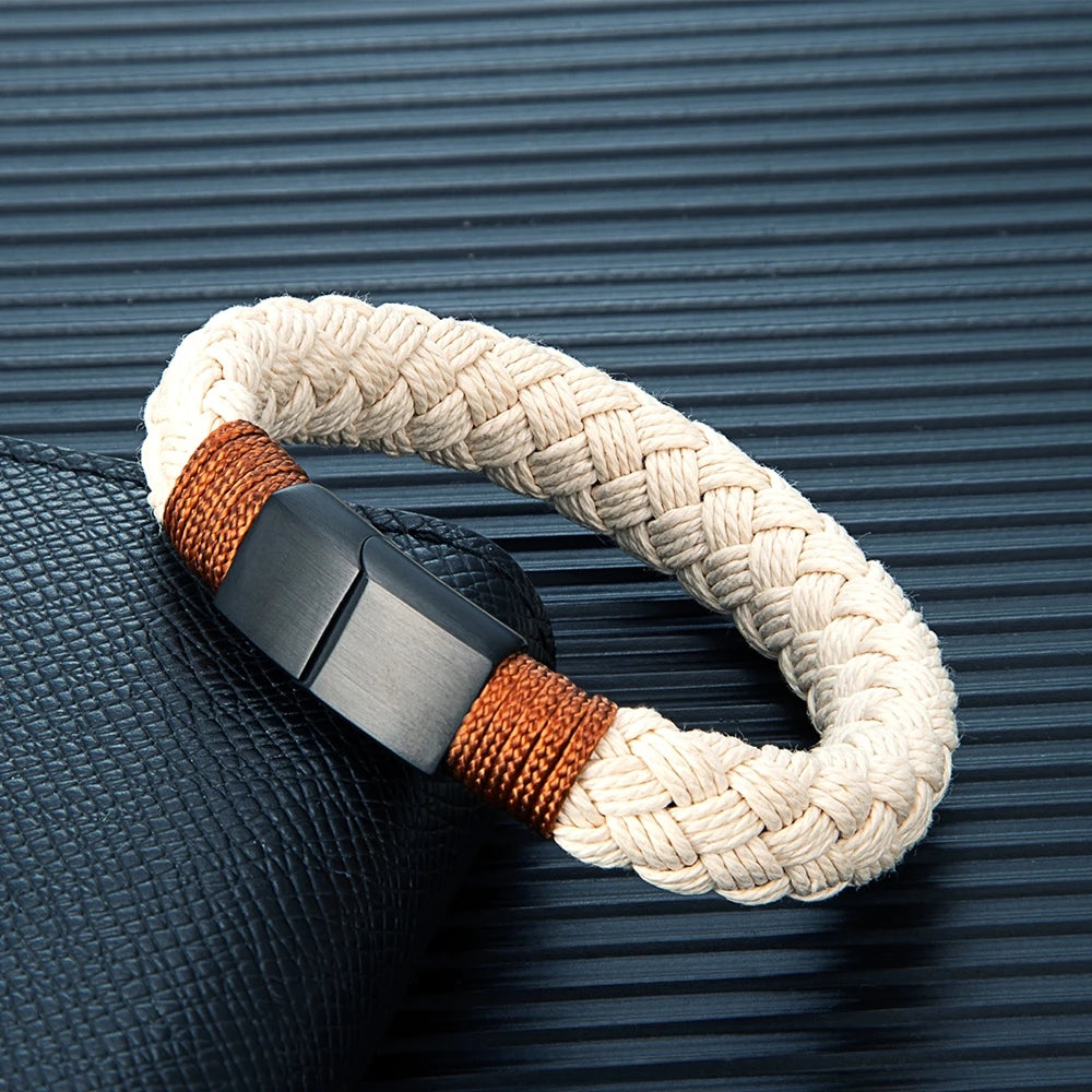 Braided Rope Bracelet – Mariner’s Heritage, 3 Colors, 19–23 cm