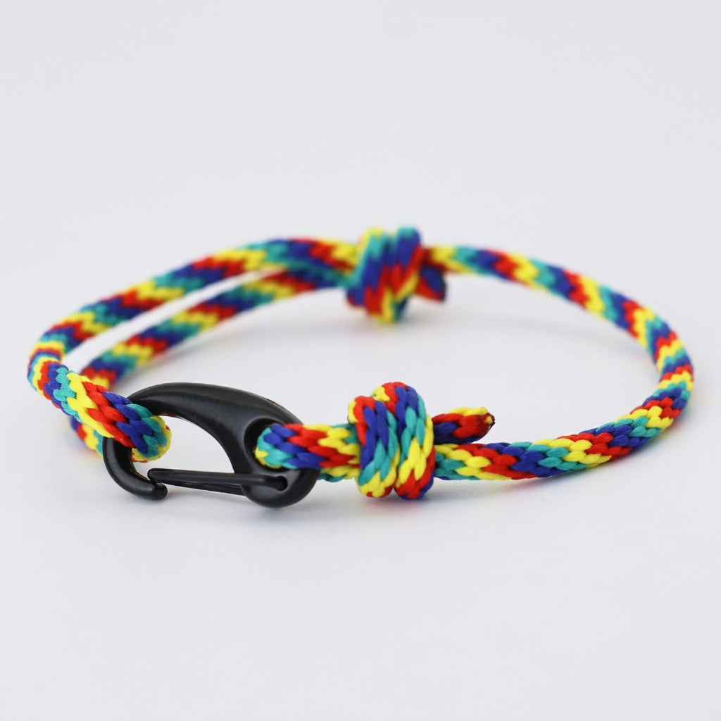 New Handmade Ethnic String Bracelet For Men Marine Fabric Nautical Braslet Black D Buckle Climbing Rope Braclet Beach Pulseria deideas
