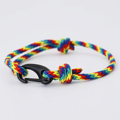New Handmade Ethnic String Bracelet For Men Marine Fabric Nautical Braslet Black D Buckle Climbing Rope Braclet Beach Pulseria deideas