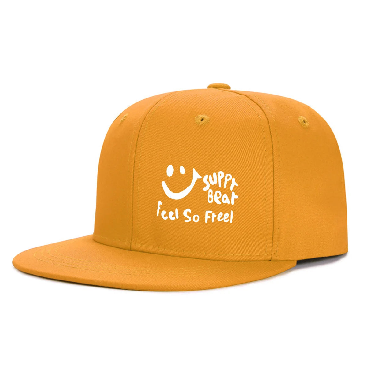 Smile Graphic Flat-Brim Cap – Breathe, 16 Colors