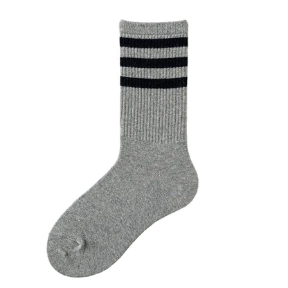 Striped Jacquard Cotton Crew Socks, Unisex EU 36-43