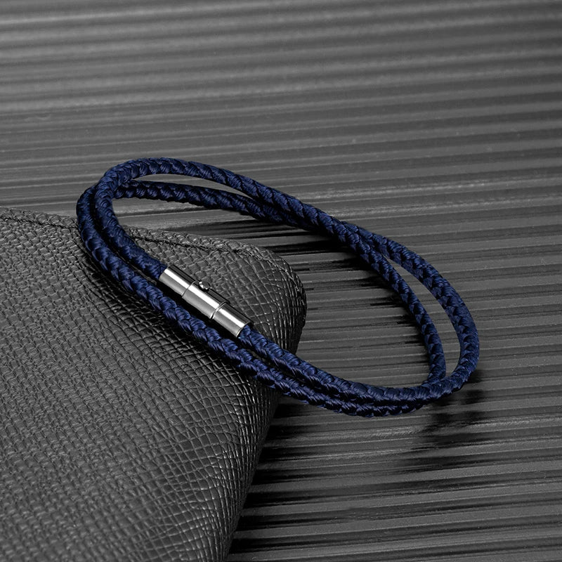 Focus Line Bracelet Minimalist Rope with Magnetic Steel Clasp