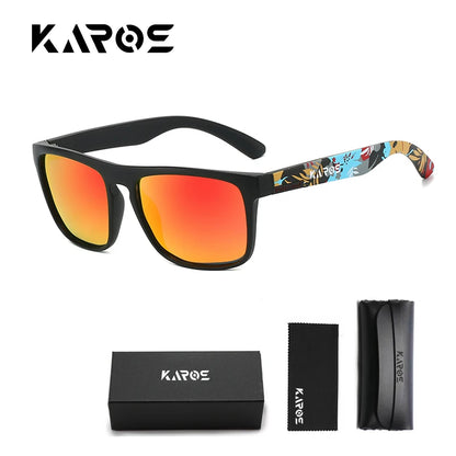Rectangular Sunglasses with Case – Printed Frames, 10 Options