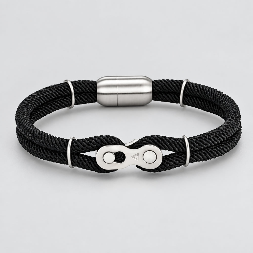 Biker Chain Magnetic Bracelet Rugged Rope & Rock Style deideas