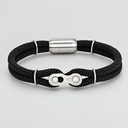Biker Chain Magnetic Bracelet Rugged Rope & Rock Style deideas