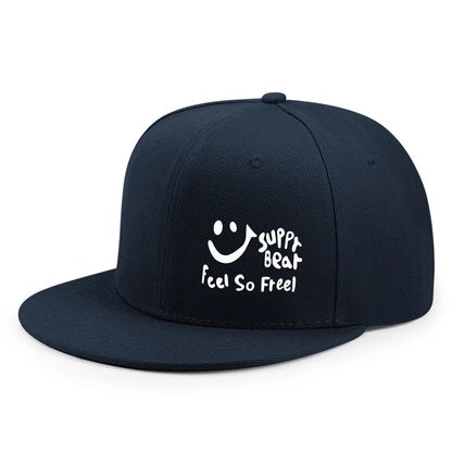 Smile Graphic Flat-Brim Cap – Breathe, 16 Colors