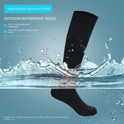 Long Hiking Socks – Black or Olive Panels, S–XL