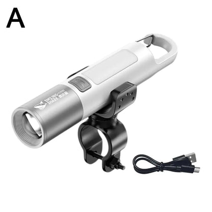 Waterproof USB Rechargeable LED Flashlight with Bicycle Stand deideas
