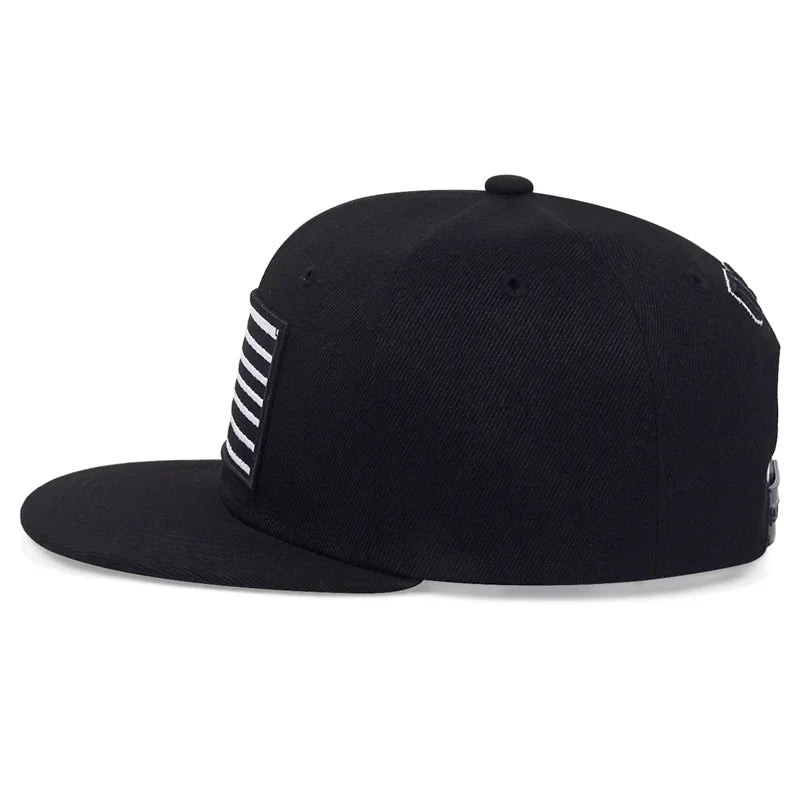 American Flag Embroidery Baseball Cap Hip-Hop Style, Adjustable, Unisex