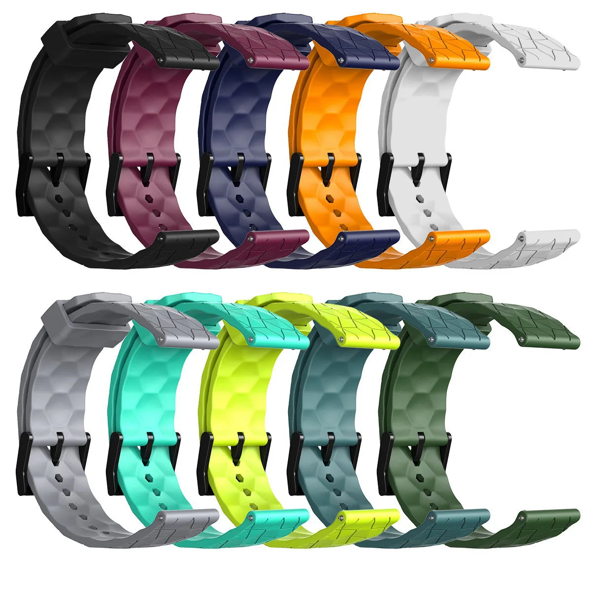 Color selection graphic showing the geometric bands with their inner surfaces and buckles.