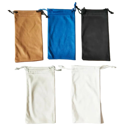 Microfiber Eyeglasses Pouch Soft Drawstring, 18x9cm