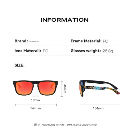 Rectangular Sunglasses – Printed Frames & Temples, 11 Options