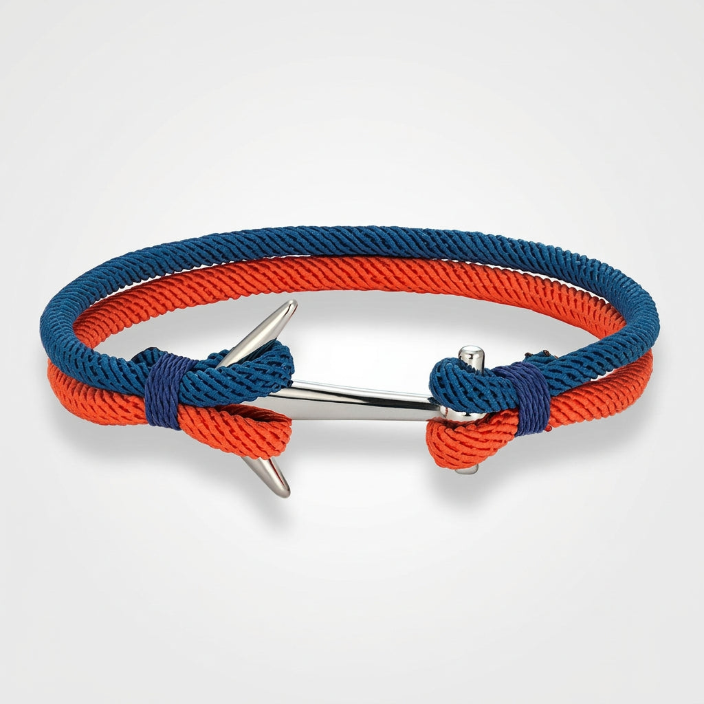 Nautical Steel Double Rope Anchor Bracelet Waterproof, Unisex & Adventure Ready deideas
