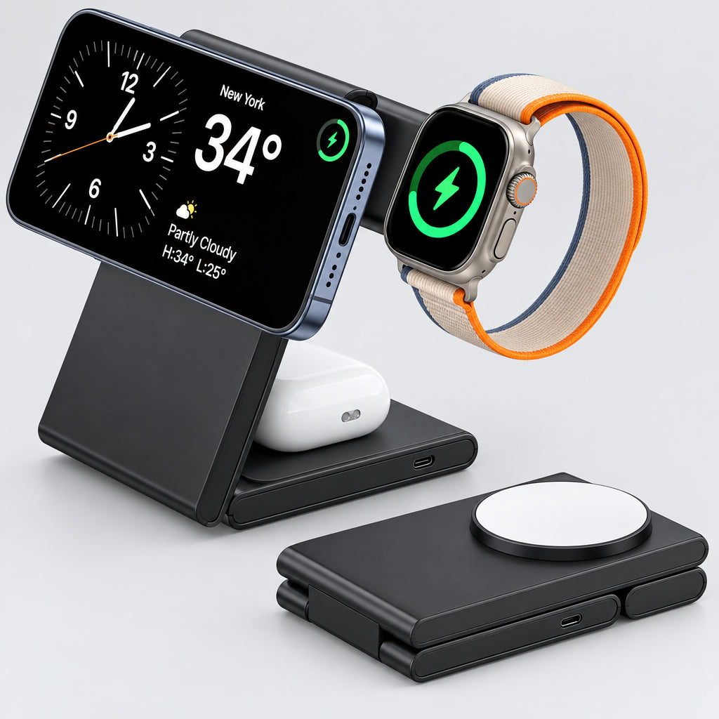 Quick 3 in 1 Wireless Charger for iPhone, AirPods and Apple Watch deideas