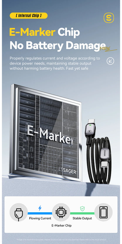 USB-C Cable with Charging Indicator – 60W or 100W