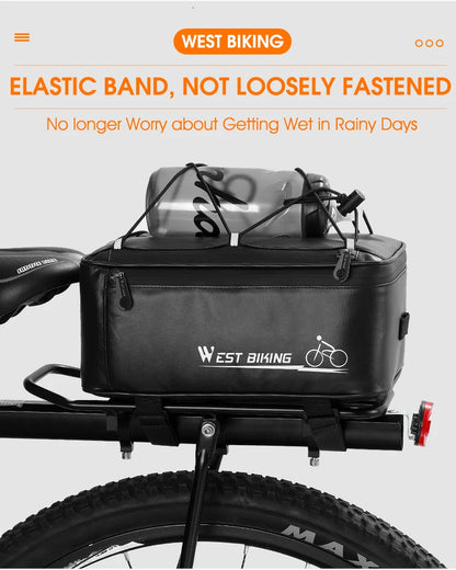 Bike Rear Rack Bag – West Biking 4L, Black, Rain Cover