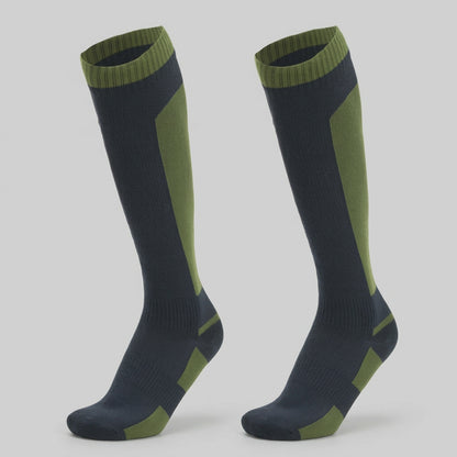 Long Hiking Socks – Black or Olive Panels, S–XL