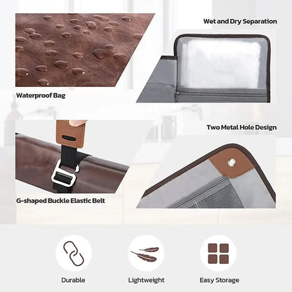 PU Leather Toiletry Bag – Roll-Up Travel Organizer
