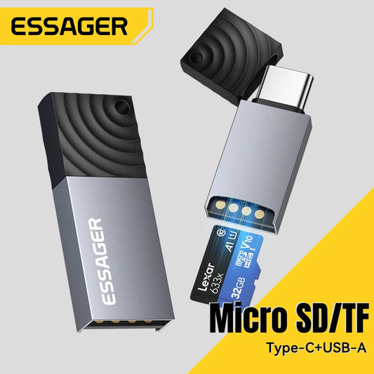 MicroSD Card Reader USB-C & USB 2.0, Dual Interface