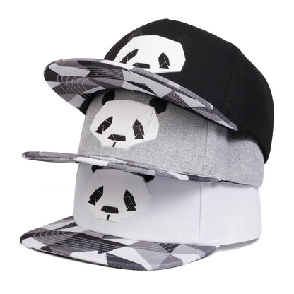 Geometric Panda Cap – Flat Camo Brim, 3 Colors