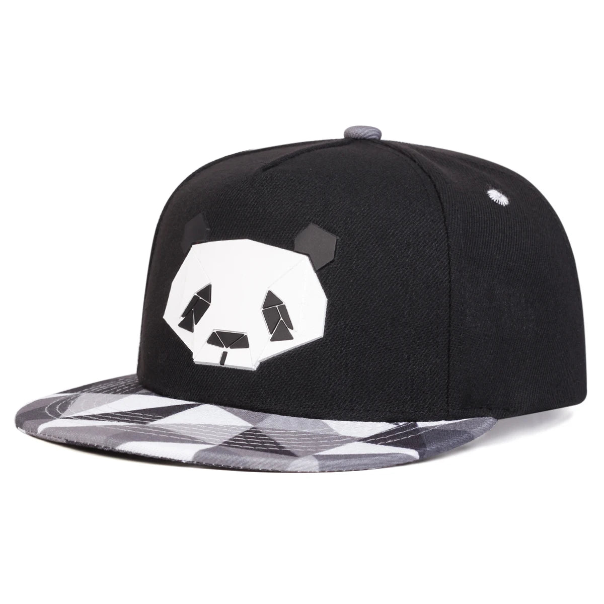 Geometric Panda Cap – Flat Camo Brim, 3 Colors